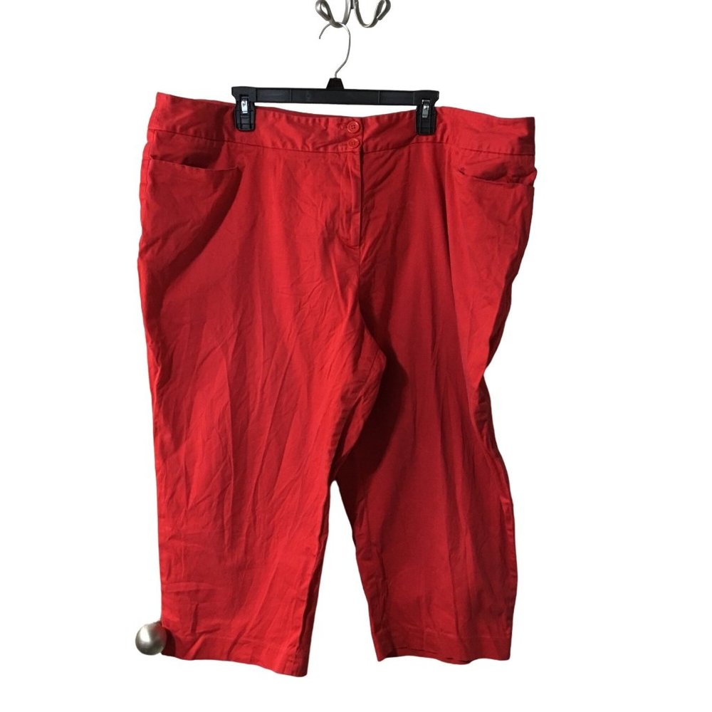 LANE BRYANT RED CAPRIS WOMENS SIZE 26 - Picture 1 of 4
